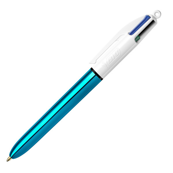 Penna a sfera scatto multifunzione 4 Colours Shine - punta 1,0 mm - fusto colori assortiti - Bic - conf. 12 pezzi