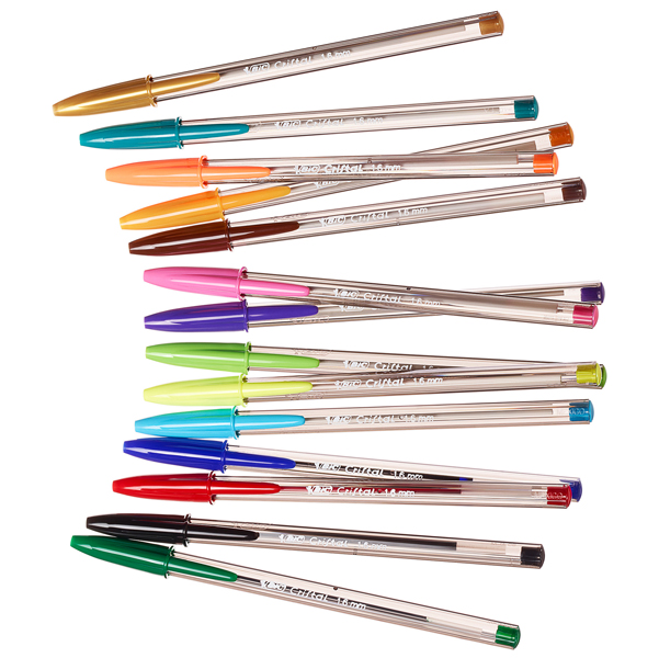 Penna sfera Cristal multicolor - punta 1,6 mm - colori assortiti - Bic - conf. 15 pezzi