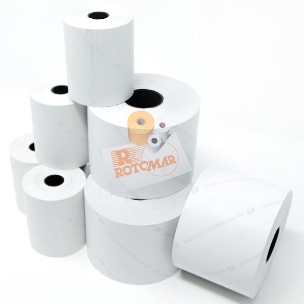 Rotolo per bilancia - carta termica BPA free - 62,5 mm x 30 mt - diametro esterno 50 mm - anima 12 mm - Rotomar - blister 10 pezzi