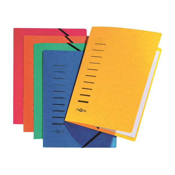 Cartella 3 lembi - con elastico - cartoncino - A4 - rosso - Pagna