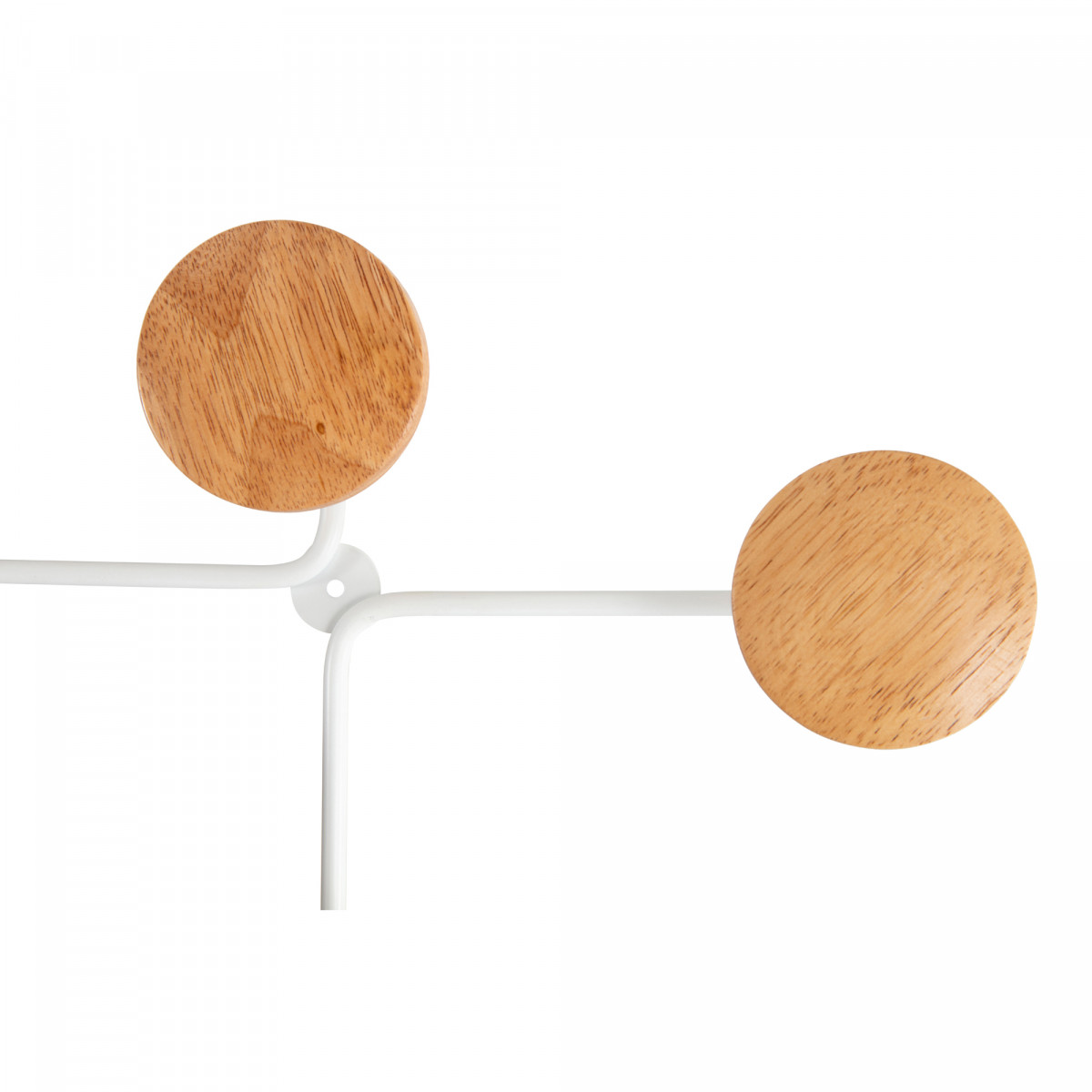 Appendiabiti da muro - 6 posti - 35,5 x 59,5 x 8 cm - metallo/legno - bianco - Alba