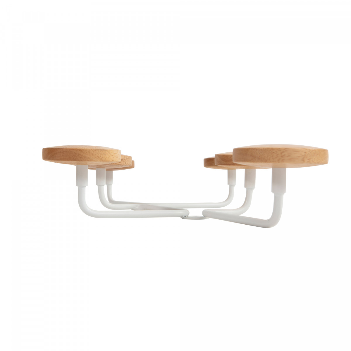 Appendiabiti da muro - 6 posti - 35,5 x 59,5 x 8 cm - metallo/legno - bianco - Alba