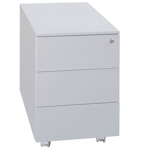 Cassettiere in metallo - 3 cassetti - 40 x 59 x 54 cm - grigio - Bertesi