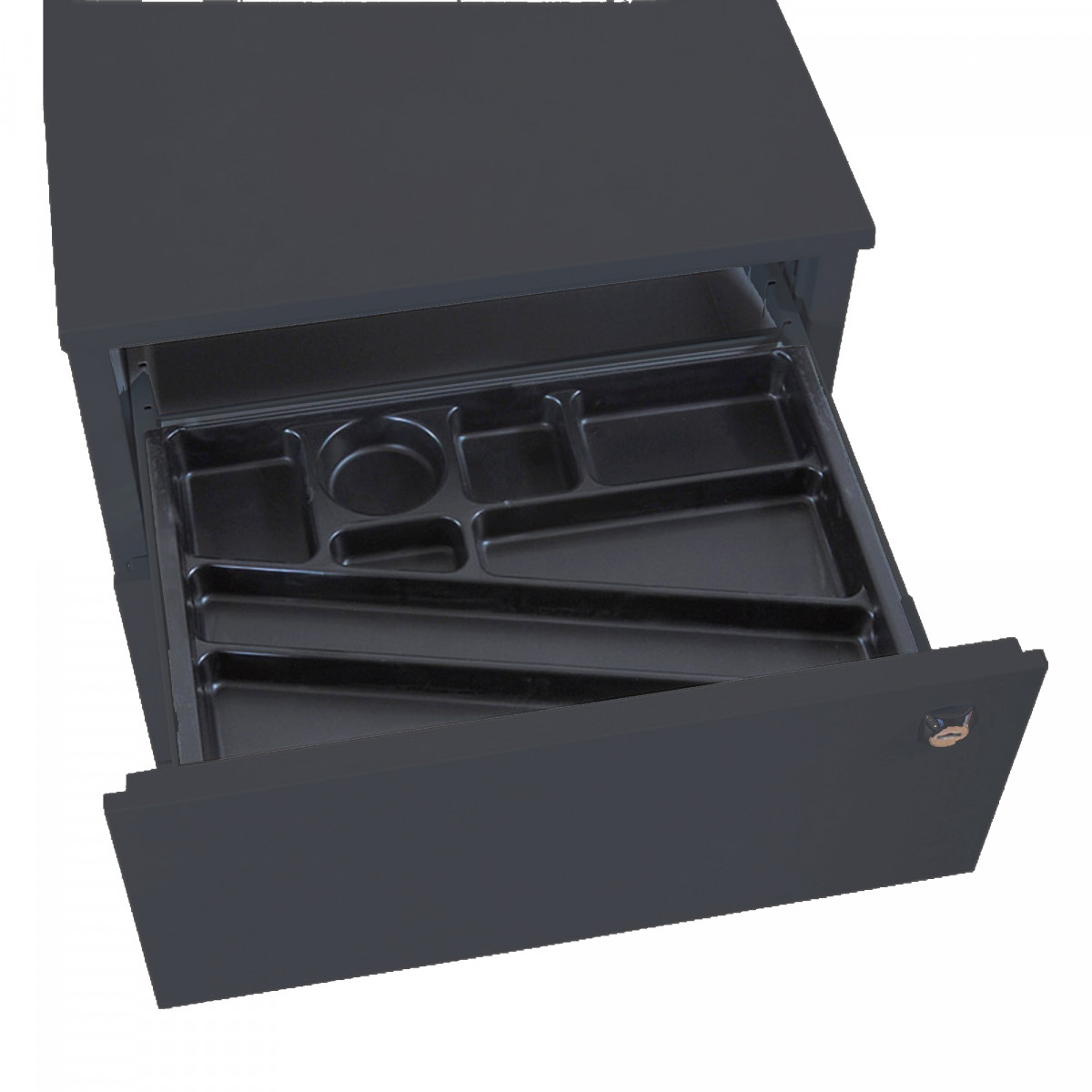 Cassettiere in metallo - 3 cassetti - 40 x 59 x 54 cm - nero - Bertesi