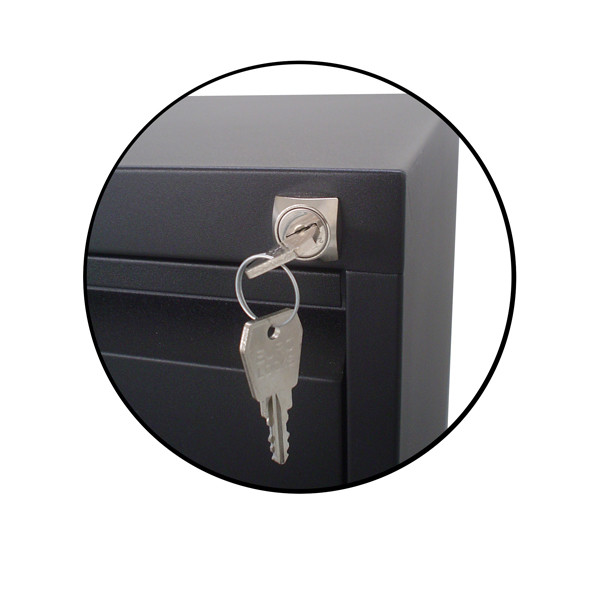 Cassettiere in metallo - 3 cassetti - 40 x 59 x 54 cm - nero - Bertesi