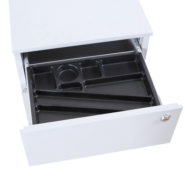Cassettiere in metallo - 3 cassetti - 40 x 59 x 54 cm - bianco - Bertesi