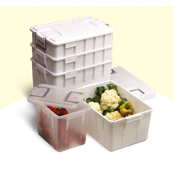 Contenitore Foodbox con coperchio - 58x38x38 cm - 60 L - PPL riciclabile - bianco - Mobil Plastic