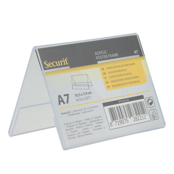 Display a V in plastica - 7,8 x 10,6 x 6,7 cm (A7) - Securit