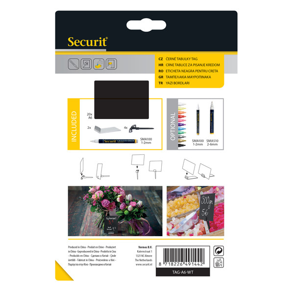 Targhette - 10,5 x 15 cm (A6) - nero - Securit - set 20 pezzi