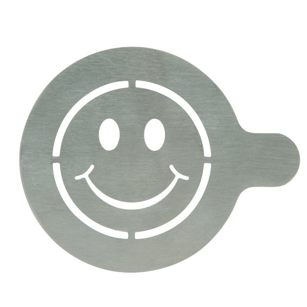 Stencil per caff&egrave; - 10 x 12,4 x 0,1 cm - forma cuore e smile - Securit - set 2 pezzi
