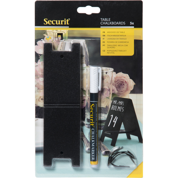 Lavagnette segnaposto - 8,5 x 5 cm - Securit - set 5 pezzi