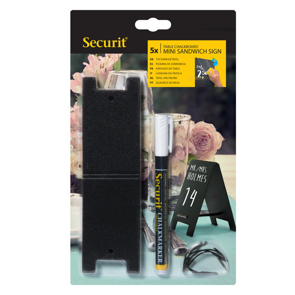 Lavagnette segnaposto - 8,5 x 5 cm - Securit - set 5 pezzi