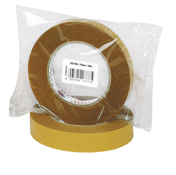 Nastro biadesivo 700RDA - confezionato singolarmente - 25 mm x 50 m - trasparente - Eurocel