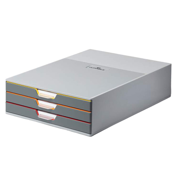 Cassettiera Varicolor portamonitor - 28 x 9,5 x 35,6 cm - 3 cassetti - Durable