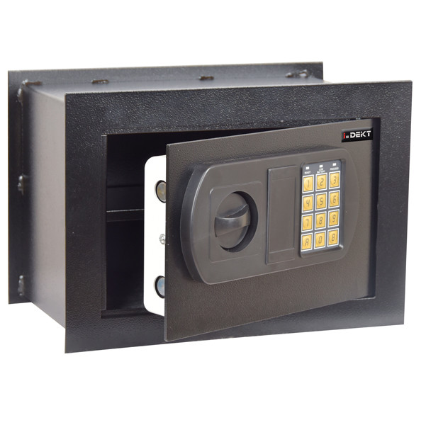 Cassaforte da muro -  serratura elettronica - 33 x 20 x 23 cm - 9 kg - nero - Iternet