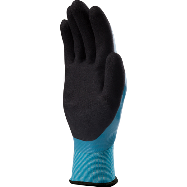 Guanti WetDry VV636BL - poliammide - palmo in nitrile - taglia 09 - blu/nero - Deltaplus