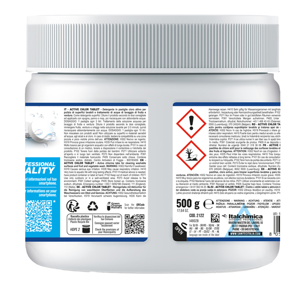 Cloro attivo concentrato - Tablet 500 gr - Sanitec