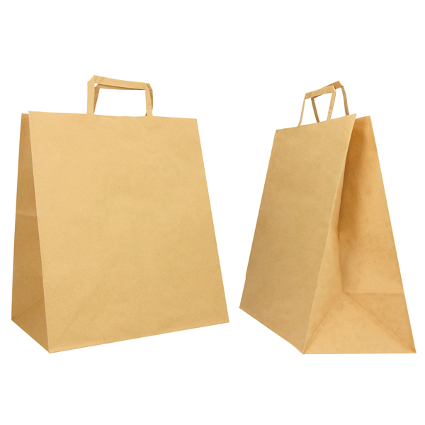 Shopper Flat Large - carta kraft - 28 x 17 x 32 cm - avana - Mainetti Bags - scatola 250 pezzi