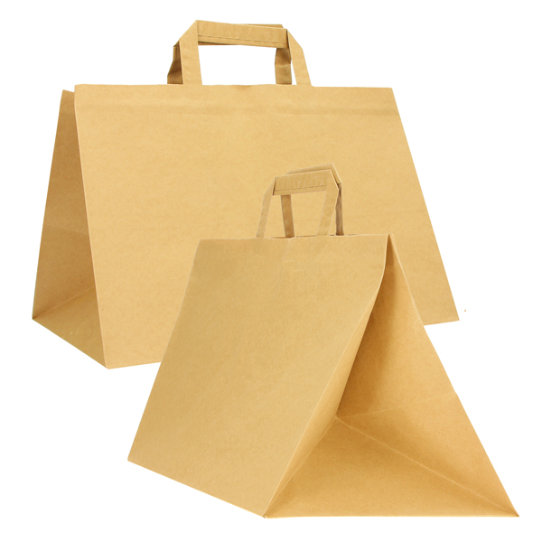 Shopper Flat XLarge - carta kraft - 32 x 22 x 24 cm - avana - Mainetti Bags - scatola 200 pezzi