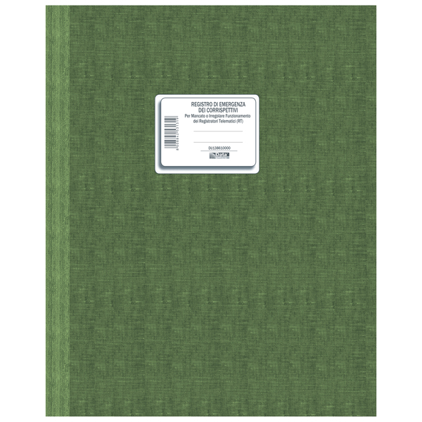 Registro corrispettivi per mancato o irregolare funzionamento - 46 pagine numerate - 31 x 24,5 cm - DU138610000 - Data Ufficio