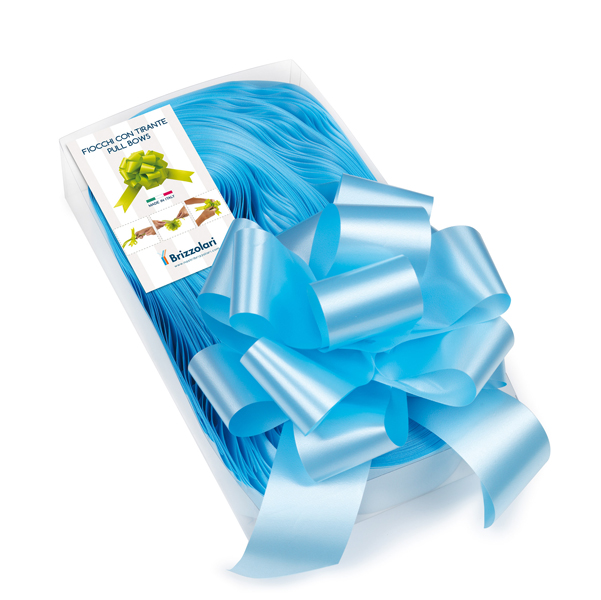 Nastri strip 6800 - in polipropilene - azzurro 06 - per fiocco autocomponibile - 50mm - diametro 20cm - Brizzolari