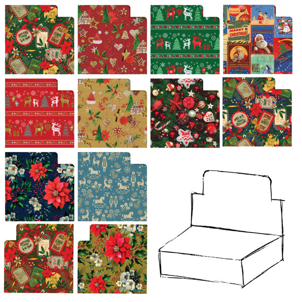 Carta regalo - raso - Country Natale - 70 x 100 cm - Rex Sadoch - scatola 100 fogli