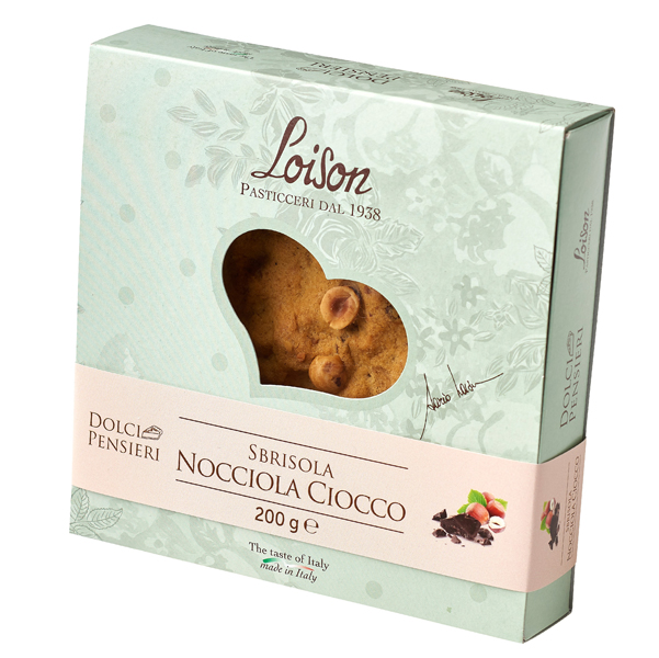 Torta sbrisola nocciola ciocco - 200 gr - Loison