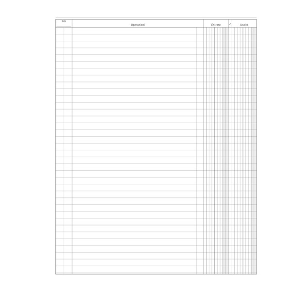 Registro Entrate-Uscite - 100 pagine - 31 x 24,5 cm - DU135800000 - Data Ufficio