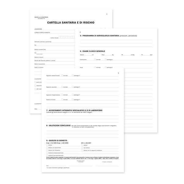 Registro cartella sanitaria di rischio - 34 pagine - 31 x 24,5 cm - DU131910000 - Data Ufficio