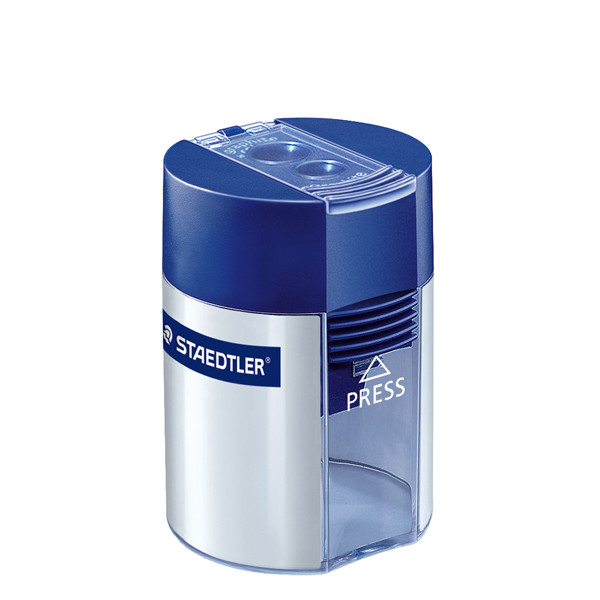 Temperamatite Staedtler - con contenitore - 2 fori - foro &Oslash; 8,2-10,2mm - blu - Staedtler