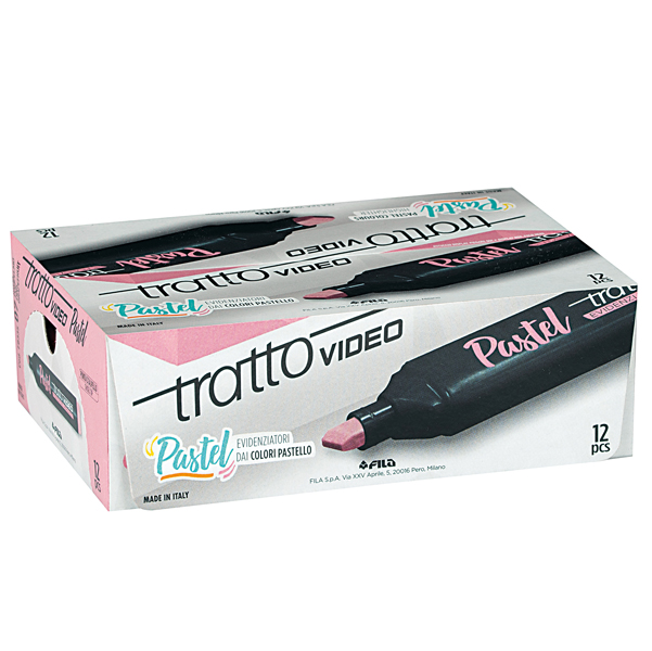 Evidenziatore Tratto Video Pastel - punta a scalpello - tratto 1,0 - 5,0 mm - rosa pompelmo - Tratto