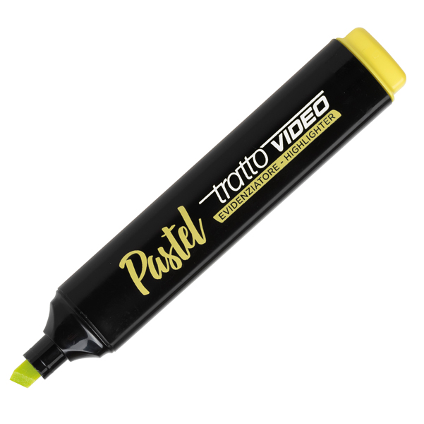 Evidenziatore Video Pastel - punta a scalpello - tratto da 1 - 5 mm - colori assortiti - Tratto - astuccio 4 pezzi