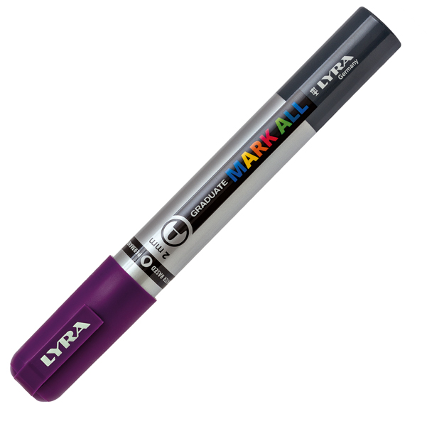 Marcatore a base d'acqua Graduate Mark All - punta tonda 2mm - viola - Lyra