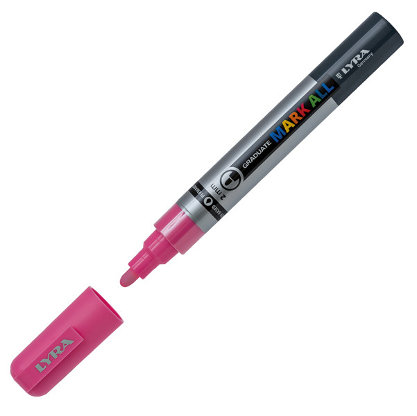 Marcatore a base d'acqua Graduate Mark All - punta tonda 2mm - rosa - Lyra