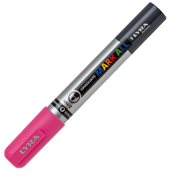 Marcatore a base d'acqua Graduate Mark All - punta tonda 2mm - rosa - Lyra