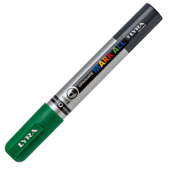 Marcatore a base d'acqua Graduate Mark All - punta tonda 2mm - verde prato - Lyra