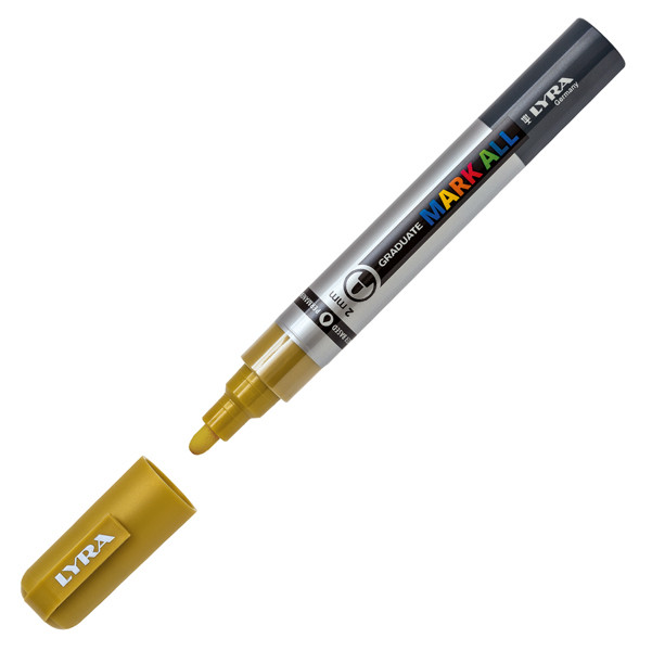 Marcatore a base d'acqua Graduate Mark All - punta tonda 2mm - oro - Lyra