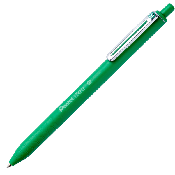 Penna a sfera a scatto iZee - punta 0,7 mm - verde - Pentel