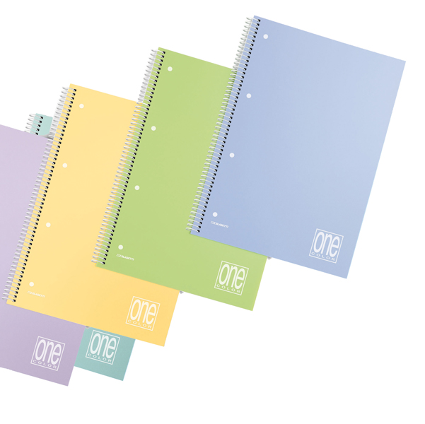 Quaderno spiralato Pastel One Color - A5+ - perforato - quadretto 5 mm - 80 fogli - 80 gr - copertina PPL - Blasetti