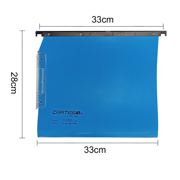 Cartella sospesa Cartesio PP - armadio - PPL - interasse 33 cm - fondo U - 33 x 28 cm - blu - Bertesi