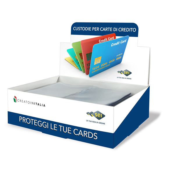 Busta porta card - 5,8x8,7 cm - 2 tasche - trasparente - Sei Rota