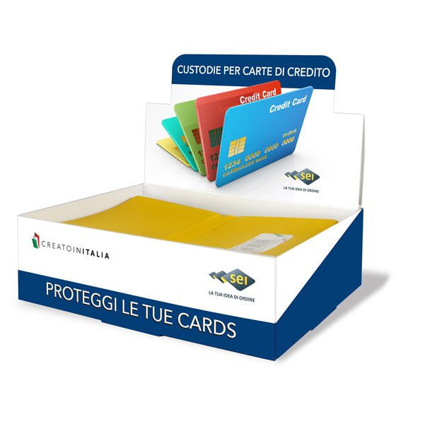 Busta porta card - 5,8x8,7 cm - 2 tasche - colori assortiti - Sei Rota