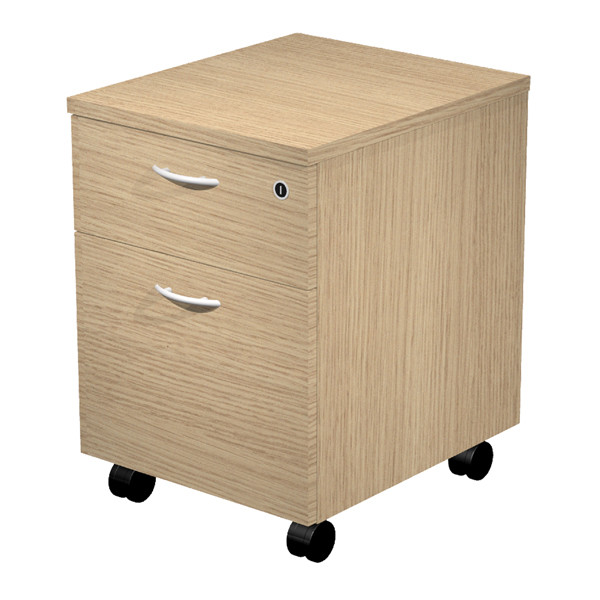 Cassettiera Easy - 1 cassetto + 1 classificatore - con ruote - 41,8 x 52 x 59,5 cm - rovere