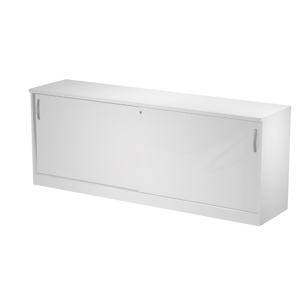 Mobile basso AgorA' - con ante scorrevoli - 185x46x73cm - bianco - Artexport