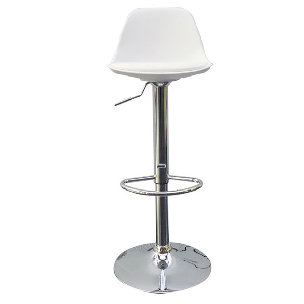 Sgabello Bobba - PPL acciaio cromato - 39 x 42 x 83 / 104 cm - bianco - Paperflow