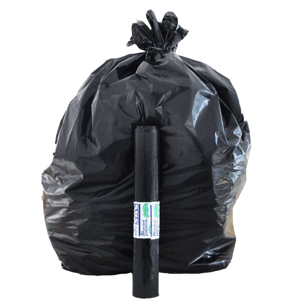 Sacchi - 70 x 110 cm - 110 L - 22 micron - MDPE/HDPE - nero - Rolsac - conf. 10 pezzi