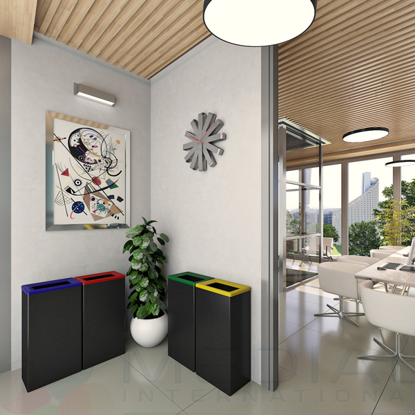 Contenitore gettacarte Bob Color - 30x20x70 cm - 42 L - nero - Medial International