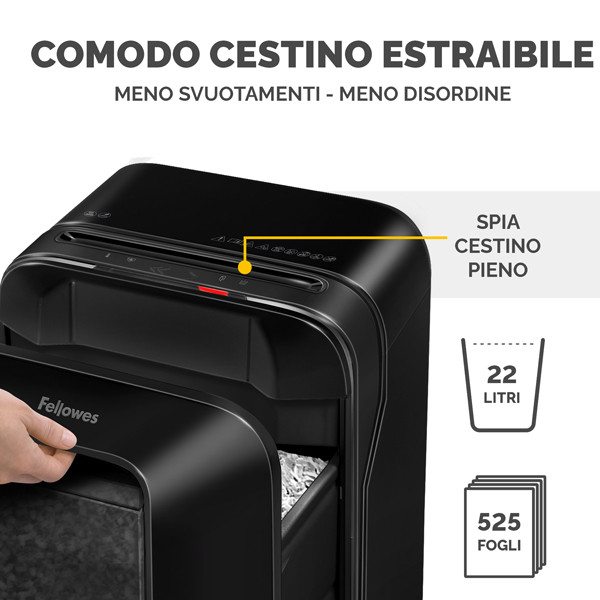 Distruggidocumenti LX-201 - a microframmenti - nero - Fellowes