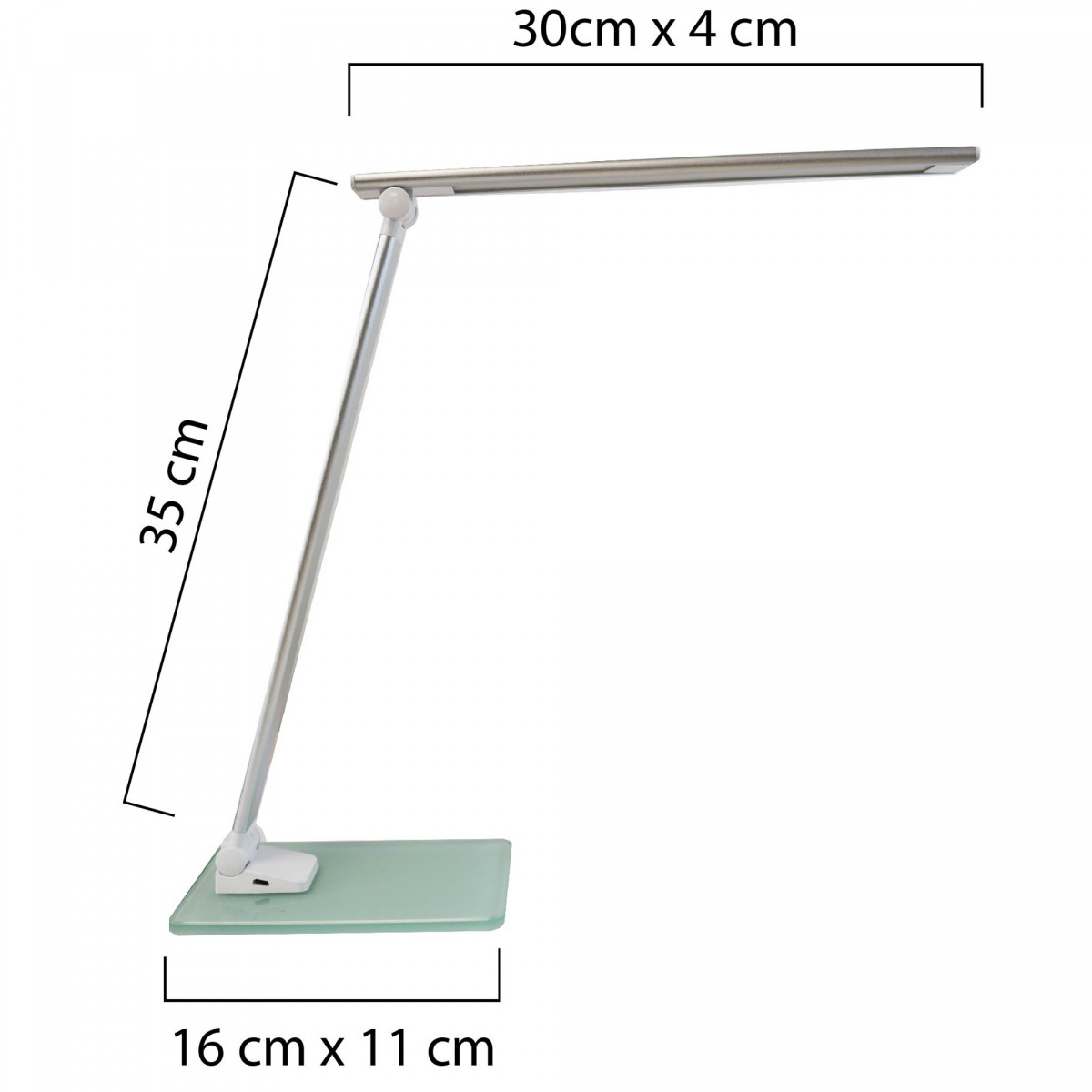 Lampada da tavolo Popy - a led - 6 W - alluminio/vetro - Unilux
