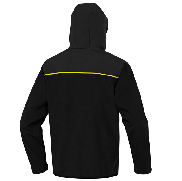 Giacca Softshell Horten - tessuto Softshell/poliestere/elastan - con cappuccio - taglia M - nero/giallo - Deltaplus